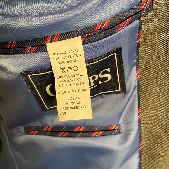 Chaps Gray Check Suit Coat Blazer Sport Jacket 40R Men's - Picture 4 of 5